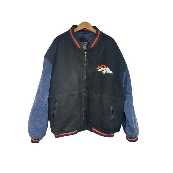 Game Day NFL Denver Broncos Suede Leather Jacket Mens XXL - Picture 1 of 13